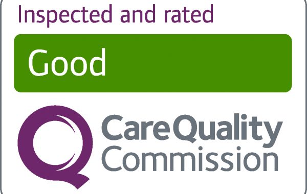 Text reads: Inspected and Rated Good. Care Quality Commission