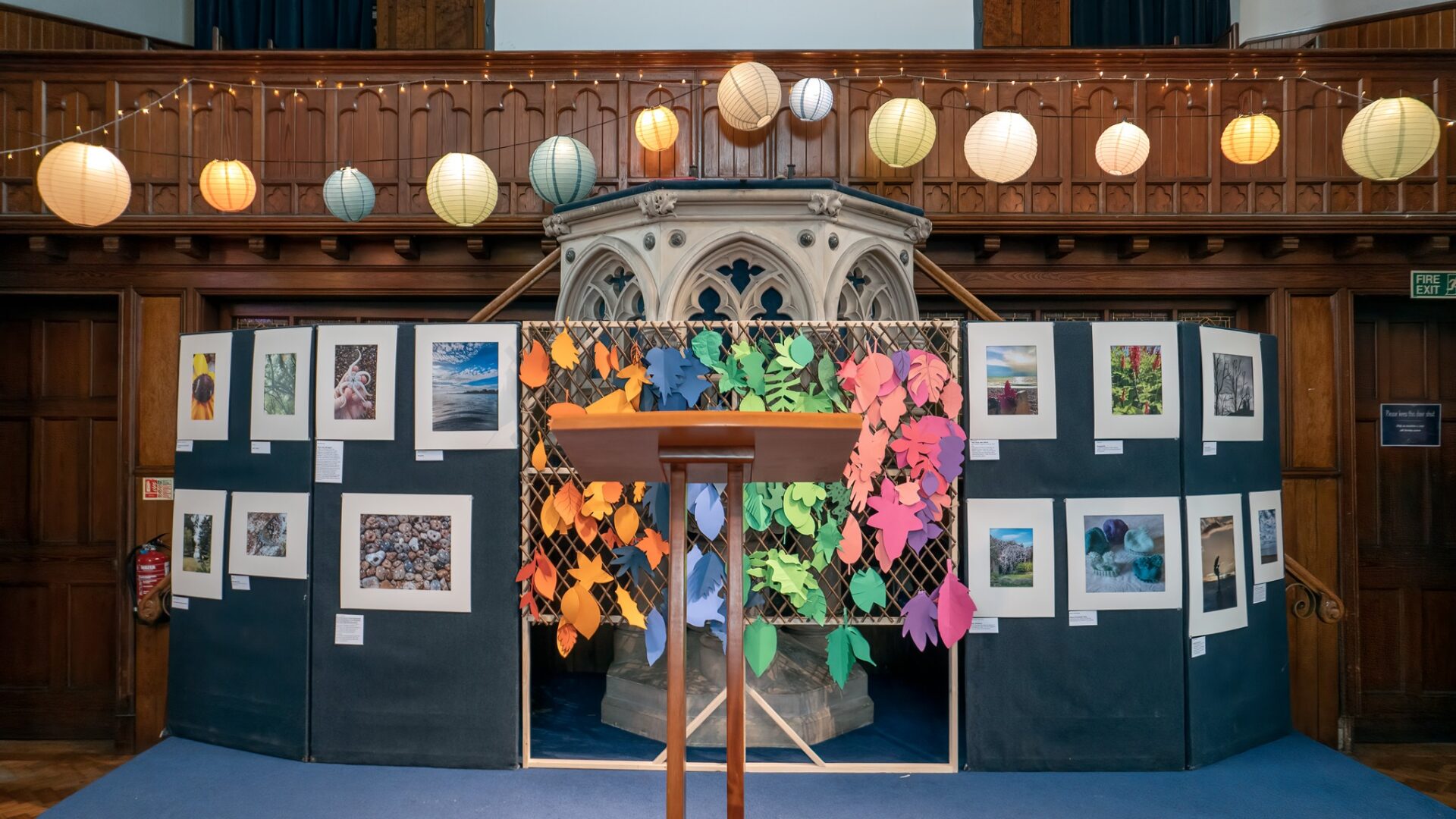 Photographic display on pulpit