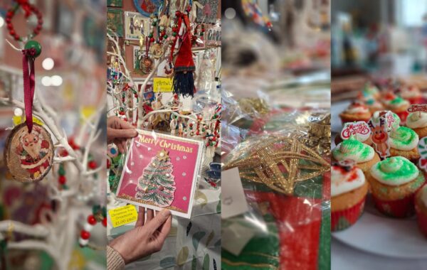 A collage of festive elements which were on display at our Christmas Fayre