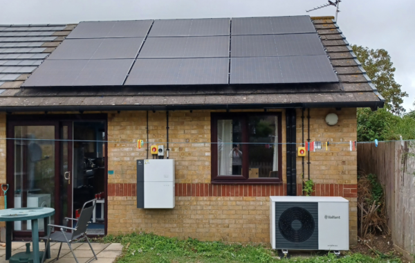An image of solar panels installed on the roof of Southdown property.